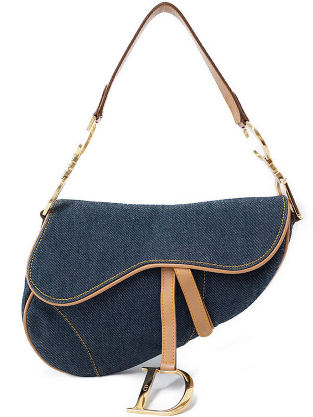Christian Dior Denim Saddle Bag Hobo